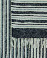 Richmond Throw - Reclaimed Wool Blend - Navy - Side View