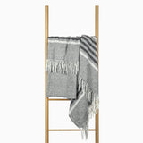 Richmond Throw - Reclaimed Wool Blend - Grey - Front View