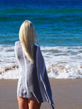 Sorrento Monochrome Quick-Dry Turkish Cotton Beach Towel - Rear View