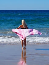 Sorrento Quick-Dry Turkish Cotton Beach Towel - Candy Delight - Top-Down View
