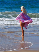 Sorrento Quick-Dry Turkish Cotton Beach Towel - Candy Delight - Rear View