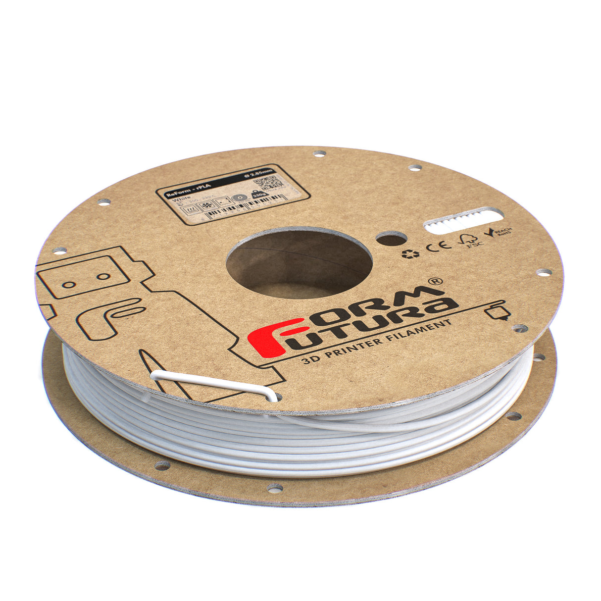 Recycled PLA filament ReForm - rPLA 1.75mm 1000 gram WHITE 3D Printer Filament