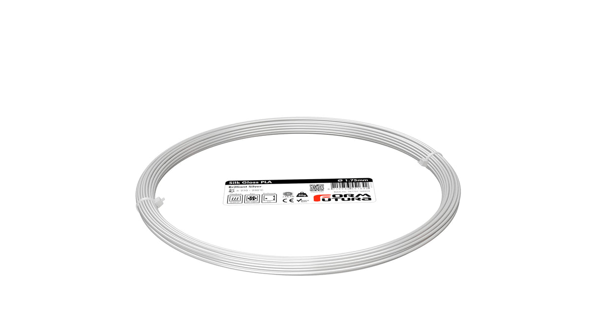 PLA Filament Silk Gloss PLA 1.75mm 50 gram Brilliant Silver 3D Printer Filament