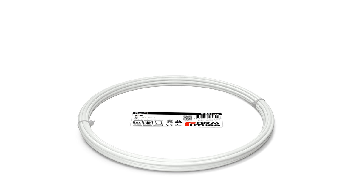 TPC Filament FlexiFil 2.85mm White 50 gram 3D Printer Filament