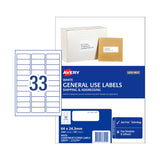 AVERY Gen Label L7157GU 33 Labels per Sheet, Box of 100 - Front View