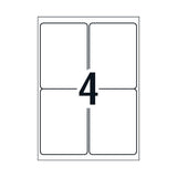 AVERY General Label L7169GU 4-Per-Sheet Box of 100 - Top-Down View