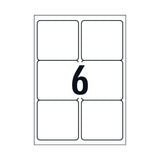 AVERY 6-Label Sheet Laser Labels L7166 - Pack of 100 - Top-Down View
