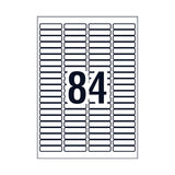 AVERY L7656 Multi-Purpose Lip Labels - 84 Labels per Sheet, Pack of 25 - Top-Down View