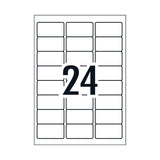 AVERY Laser Label QP L7159 24Up Pack of 100 - Top-Down View