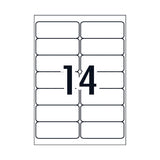 AVERY L7063 14-Label Sheet Pack of 25 - Top-Down View