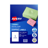 AVERY Laser Label Clear L7567 1Up Pack of 25 - Side View