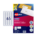 AVERY Laser Label QP L7651 65L Pack of 100 - Front View