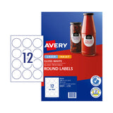 AVERY Label L7105 Rd 60mm 12Up Pack of 10 - Front View