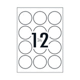 AVERY Label L7105 Rd 60mm 12Up Pack of 10 - Top-Down View
