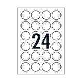 AVERY Label Gls Rd L7147 40mm Pack of 240 - Top-Down View
