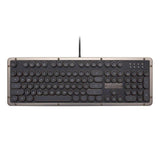 AZIO Vintage Style Keyboard in Black and Grey - Side View