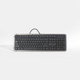 AZIO Vintage Style Keyboard in Black and Grey - Top-Down View