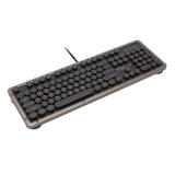 AZIO Vintage Style Keyboard in Black and Grey - 45-Degree Angle
