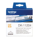 BROTHER DK11204 White Label - Front View