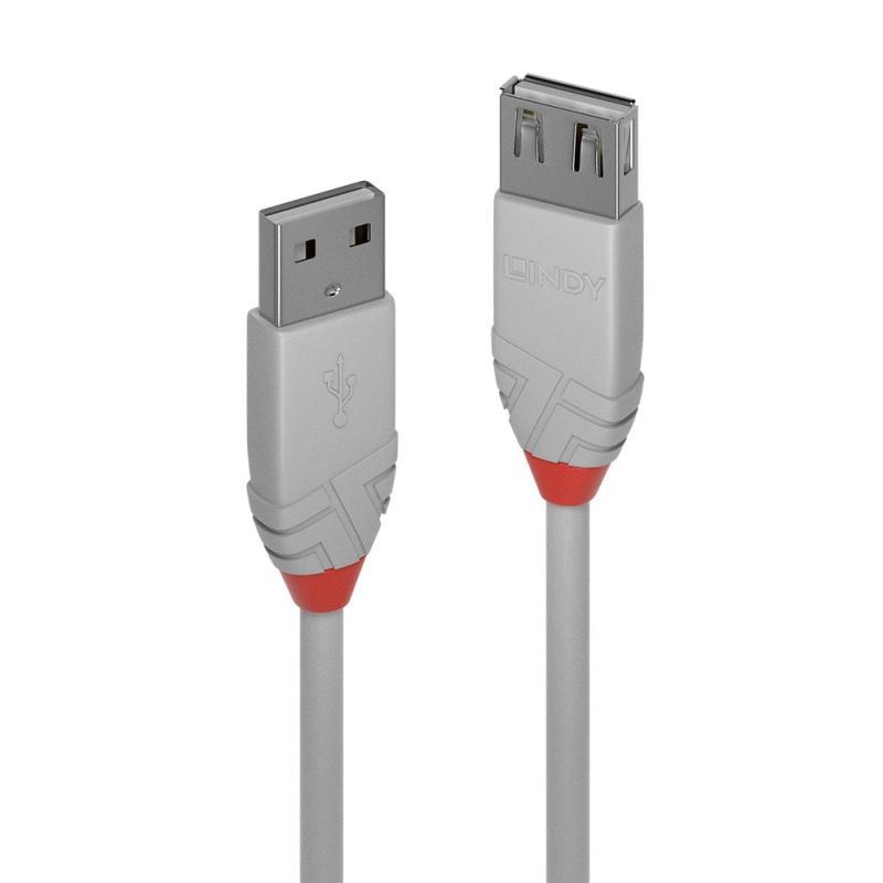 LINDY .2m USB2 A Ext Cable Anthra Line