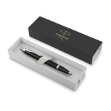 PARKER IM Black ChrTrm Ball Pen Md Blu - Side View