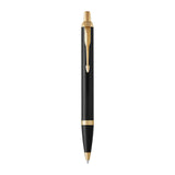 PARKER IM Black Gd Trm Ball Pen Md Blu - Front View