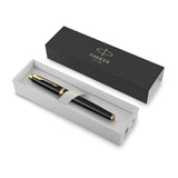 PARKER IM Black Gd Trm Ball Pen Md Blu - Side View