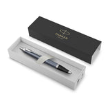 PARKER IM LtBl Grey Ball Pen Med Tip - Side View