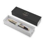 PARKER IM BrshMetal Ball Pen Med Blu - Top-Down View