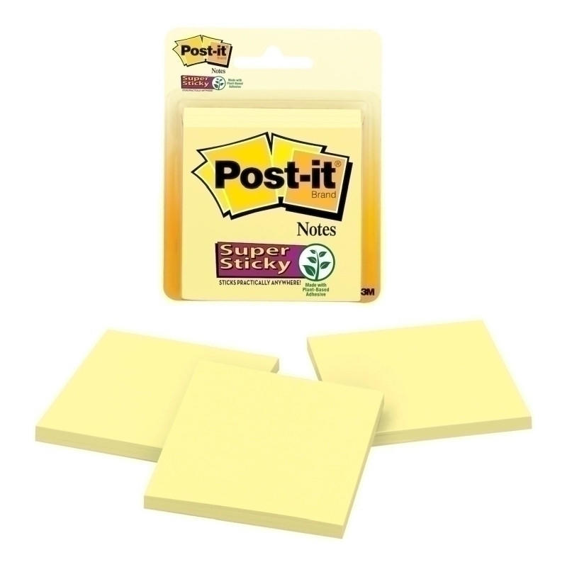 Post-it Super Sticky Notes 3321-SSCY Pack of 3 Boxes (Set of 6)