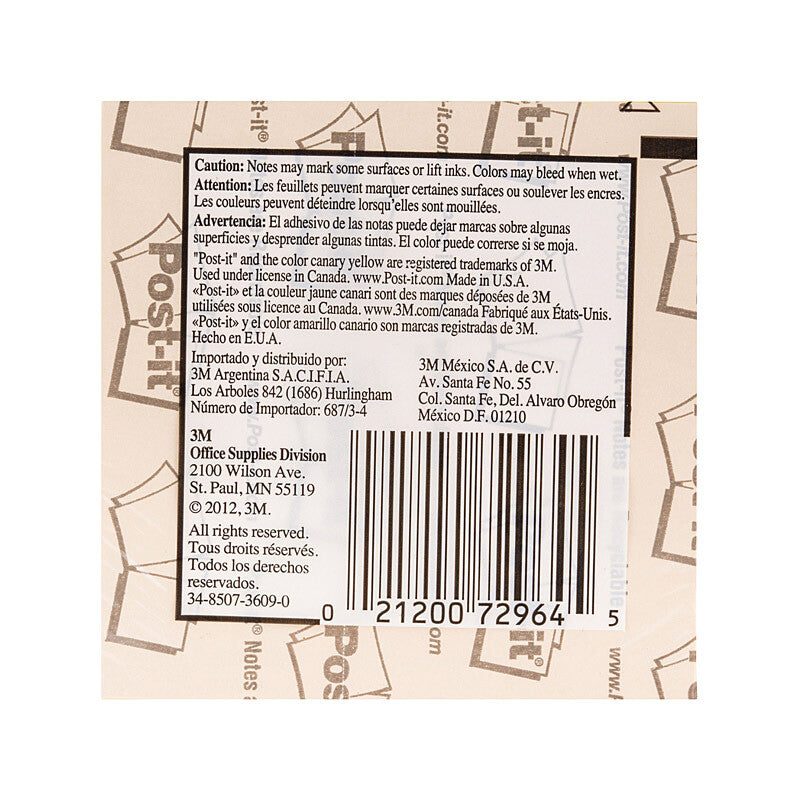 Post-It Neon Citrus Notes 73x73 mm, Box of 12