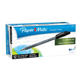 PAPER MATE Flex Grip Ball Pen 0.8mm Black Box of 12 - Front View