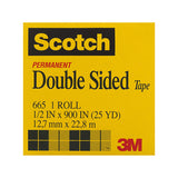 SCOTCH D-S Tape 665 12mm Box of 12 - Top-Down View