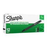 SHARPIE Fineliner Pen Black Box of 12 - Front View