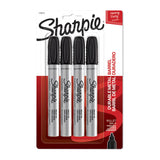 SHARPIE Met Permanent Marker Bullet Tip Black Pack 4 - Front View