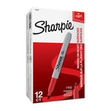 SHARPIE Fine Point Permanent Marker Red Box of 12 - Side View
