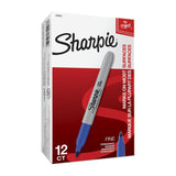 SHARPIE Fine Point Permanent Marker Blu Box of 12 - Side View