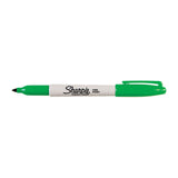 SHARPIE Permanent Marker Fine Point Green UPC Box of 12 - Front View