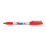 SHARPIE Permanent Marker Fine Point Red Box of 12 - Front View