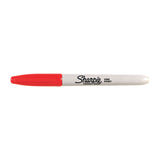SHARPIE Permanent Marker Fine Point Red Box of 12 - Side View