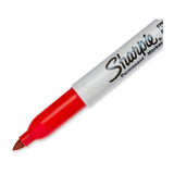 SHARPIE Permanent Marker Fine Point Red Box of 12 - Top-Down View