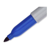 SHARPIE Permanent Marker Fine Point Blue Box of 12 - Top-Down View