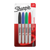 SHARPIE Permanent Marker Fine Point Tip Assorted Pack of 4 Box of 6 - Front View