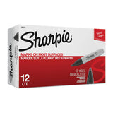SHARPIE Chisel Tip Permanent Marker Black Box of 12 - Front View