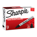 SHARPIE Metal Finish Permanent Marker Bullet Tip Black Box of 12 - Front View