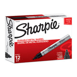 SHARPIE Metal Finish Permanent Marker Chisel Tip Black Box of 12 - Front View