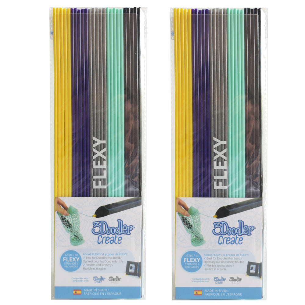 3Doodler Create FLEXY Plastic Retro - Dynamic Doodling 2-Pack