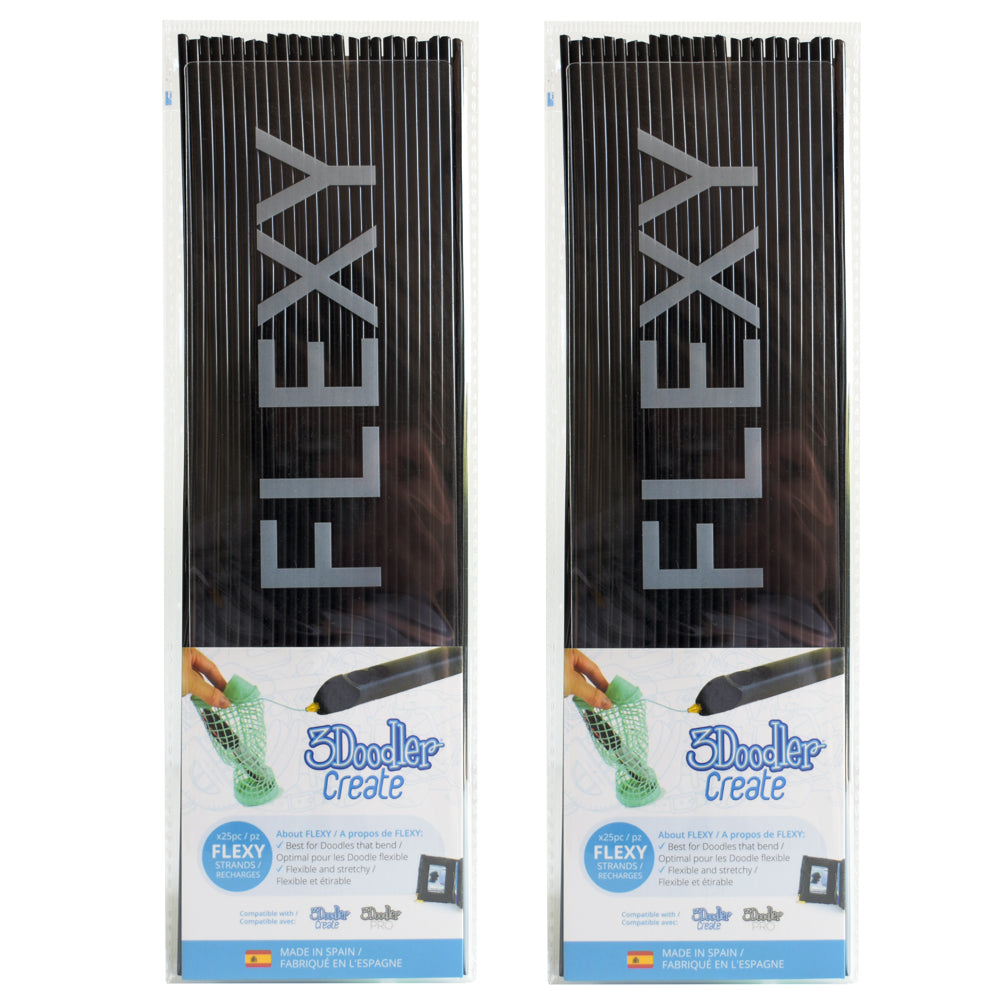 3Doodler Create FLEXY Plastic Black - Twin Pack for Creative Doodling