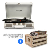 CROSLEY Crosley Cruiser White Sands - Bluetooth Turntable & Record Storage Crate - 45-Degree Angle