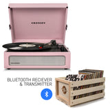 CROSLEY Crosley Voyager Amethyst - Bluetooth Portable Turntable  & Record Storage Crate - 45-Degree Angle